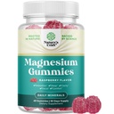 Extra Strength Calm Magnesium Gummies för vuxna - Slappna av Magnesium Citrate Gummies med Elemental Mag - Sleep Aid Soft Chews Raspberry Flavored - Body & Mind Relaxation - 60 Count