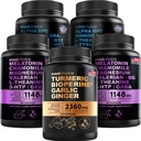 MEDCHOICE Turmeric & Ginger (120ct), Sleep Melatonin (180ct) och Nootropic Brain (120ct) Supplement Bundle - Wellness Trio för hjärna, sömn och immunstöd - Vegan, icke-GMO, Gluten-Free