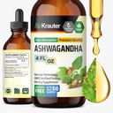 BIO KRAUTER Ashwagandha Liquid Drops - Ashwagandha Supplements for Calmness - Vegan Mood Support Drops - Alkohol & Sugar Free - 4 Fl.Oz.