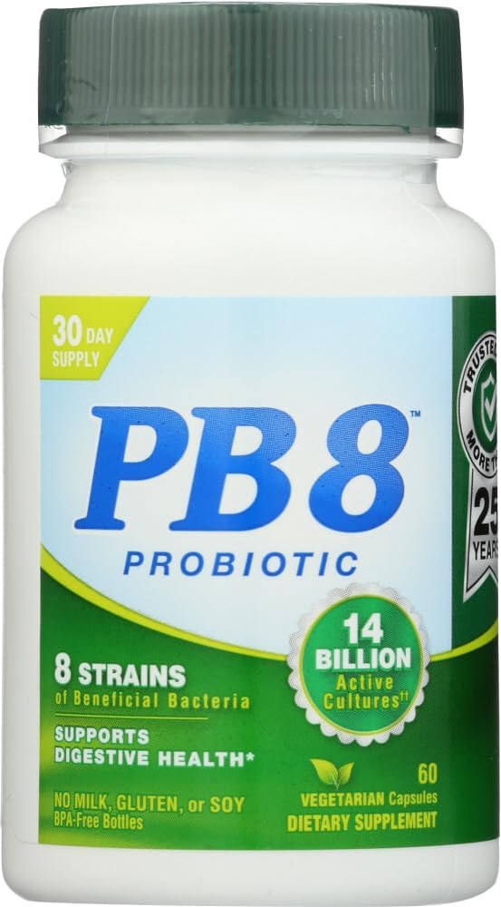 Nutrition Nu PB 8 Pro-biotisk Acidophilus Capsules, Vegetarian, 60 greve