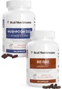 Real Mushrooms Vitamin D2, Zink (120ct) och Reishi 415 (90ct) Bundle med Chaga - Naturligt stöd för immunitet, bättre sömn och avkoppling - Vegan, Glutenfri, icke-GMO, organiska svampextrakt