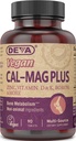 DEVA Vegan Cal MAG Plus Supplement med Calcium, Magnesium, Zink, Boron, Vitamin C, D & K, 90 tabletter, 12-pack