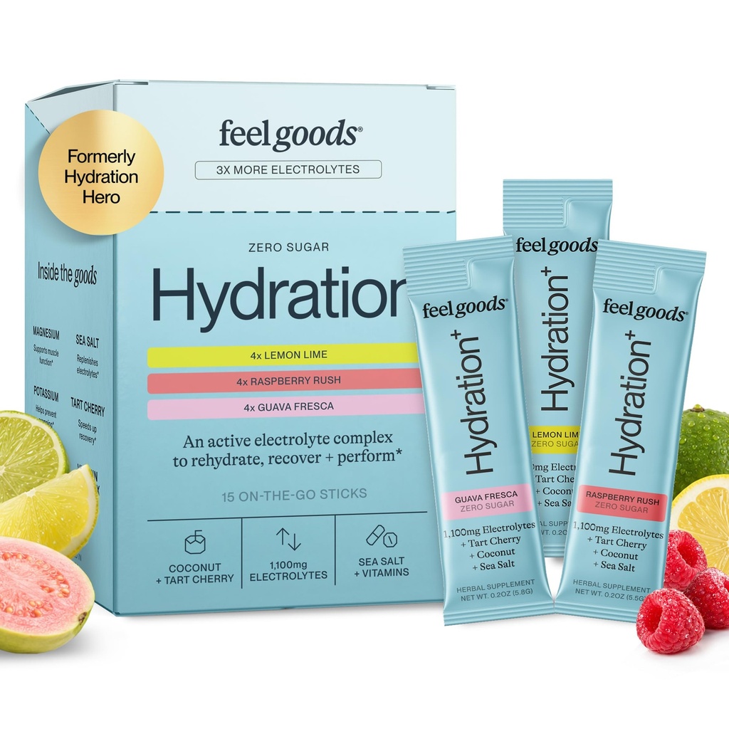 Känn varor Hydration Hero, Variety Pack, 1000mg Electrolytes Powder, Sugar Free, Magnesium, Organic Aloe Vera, L Theanine, Vitamin C, Vegan, Non GMO, On The Go Electrolyte Packets, 12 Count