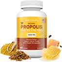 Bee Pollen Propolis Royal Jelly Extract med Carob, Pure Immune Support Supplement, Gluten-Free, Vegetariska kapslar, 1000 mg