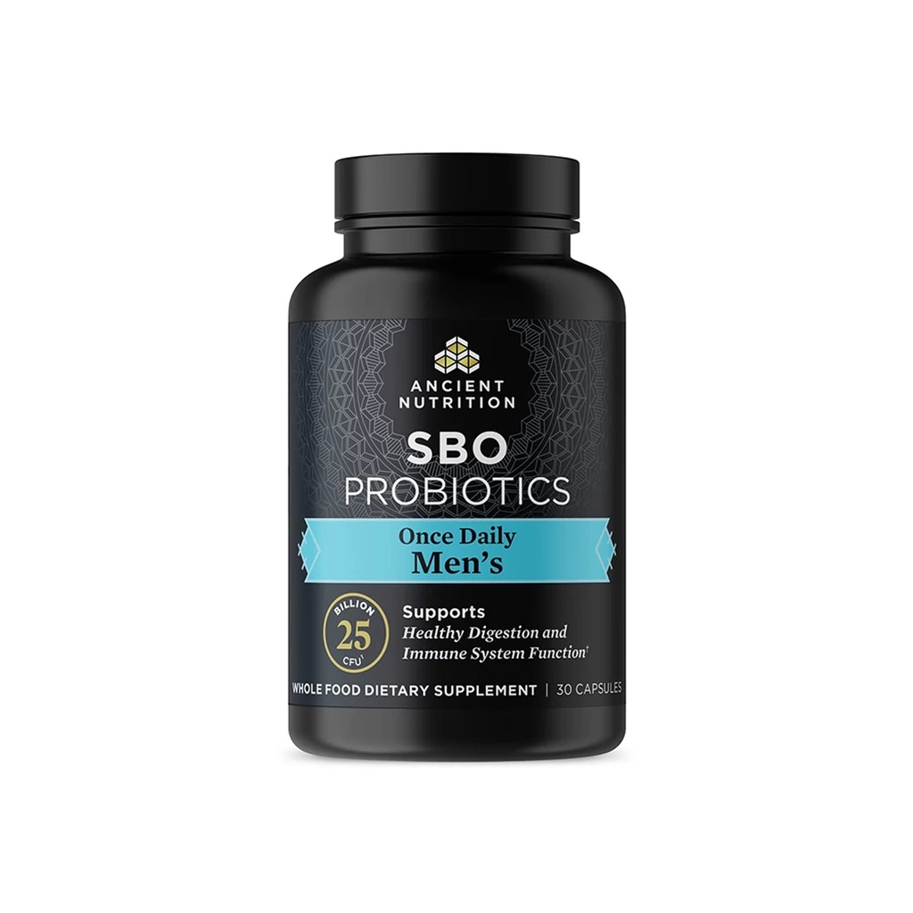 Forntida näringsprobiotika för män, SBO Probiotics Mäns en gång dagligen 30 Ct, för hälsosam matsmältning och immunsystemfunktionsstöd, 25 miljarder CFUs * Per servering