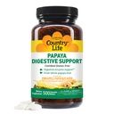 Country Life Chewable Papaya Enzymes for Digestion Support - Natural Pineapple & Papaya Flavor, hävdar med näringsabsorption, innehåller Papain & Protease - 200 och 500 Wafers Tillgängliga