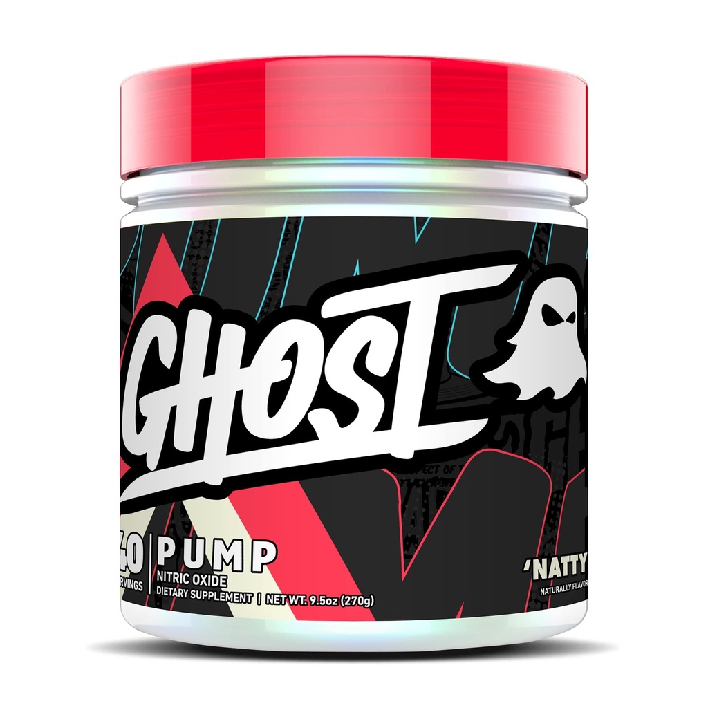 GHOST Pump Nitric Oxide Powder, Natty - 40 portioner - Sugar & Stim-Free Pre-Workout Supplements - L-Citrulline, Arginine Nitrate & L-Glutathione - Soy & Gluten-Free, Vegan