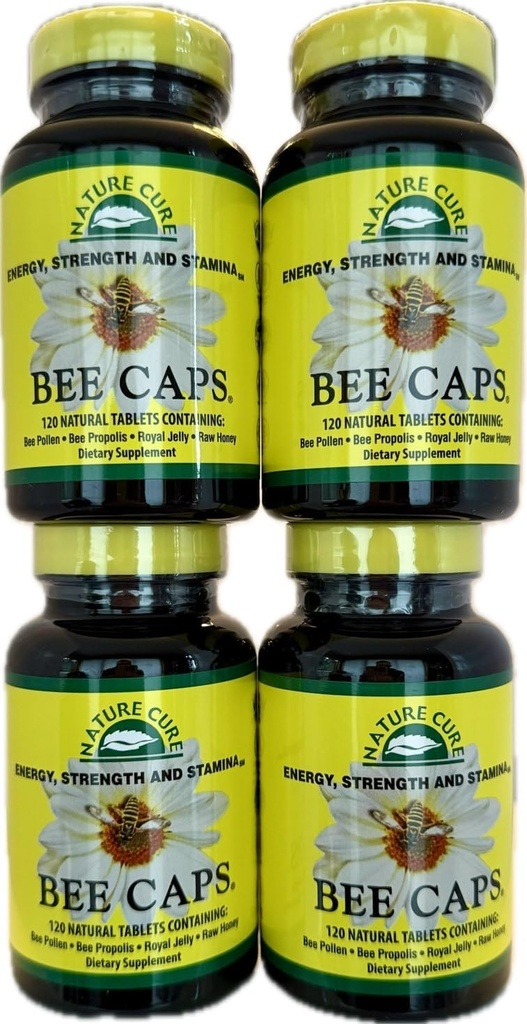 Original Bee Caps i bruna flaskor - 4 Pack - 120 greve varje flaska