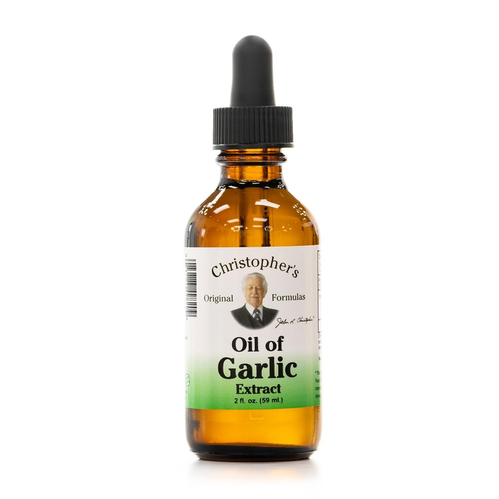 Christophers Original Formulas Oil of Garlic Extract 2 Ounces - Pack med 1 - Premium Herbal Supplement - Cold-Pressed & Pure Liquid Garlic Oil