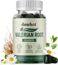 Valerian Root Gummy, Organic Valerian Root for Sleep & Stress Relief, förbättrad med Chamomile Flower för vuxna, barnvänlig, Apple Flavor, 60 grejer