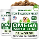 BARK & SPARK Omega 3 för hundar - 360 fiskoljebehandlingar för hundspridning, hudallergi, Itch Relief, Hot Spots Treatment - Gemensam hälsa - Hud och Coat Supplement - EPA & DHA fettsyror - Laxolja