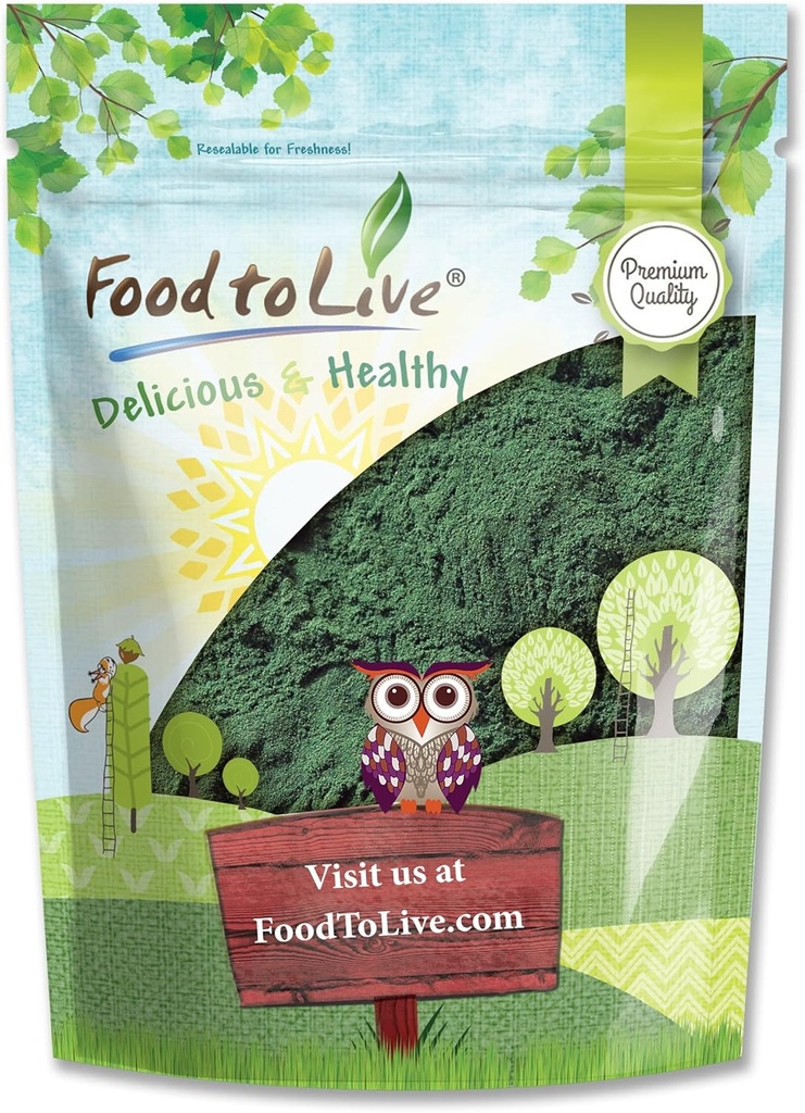 Mat till levande Chlorella Powder, 4 pund - Kosher, Raw Green Algae, Vegan Superfood, Bulk, Pure Vegan Green Protein, Rik i vitaminer och mineraler, Perfekt för drycker, Teas och Smoothies