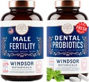 WINDSOR BOTANICALS Male Fertility Supplement och Oral Probiotics for Fresh Breath - Mens Health Bundle