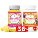 Lunakai Collagen och vitamin E Gummies Bundle - Icke-GMO Anti Aging Supplements for Men & Women - Natural Gummy med vitamin C & 250 mg Natural VIT E