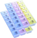 INVODA Pill Case 7 Day Weekly Pill Box med Medication Reminder Pill Organizer - Morning Noon Evening Daily 21 Detachable Compartments