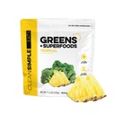 Clean Simple Eats Super Greens Powder, naturligt smaksatta gröna pulver med Chlorella, Spirulina, Superfoods & Prebiotic Fiber, inga artificiella ingredienser, Gluten Free, Tropical Greens smak, 30 Srvg