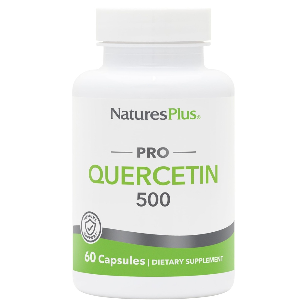 Natures Plus PRO Quercetin 500 mg - 60 kapslar - Non-GMO, Vegan & Gluten Free - 60 portioner