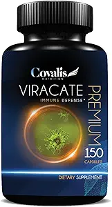 Viracate Immune Defense Supplement | med Monolaurin, Olive Leaf Extract, Cat's Claw, & Lysine | Anti-Microbial Properties | 150 kapslar