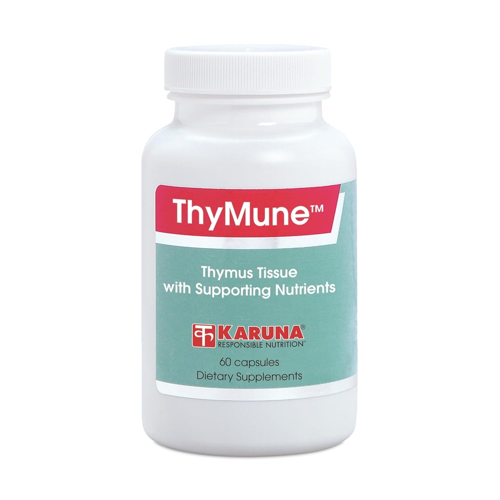 Karuna ThyMune 60 kapslar | 400 mg Thymus Tissue, 40mg Echinacea Extract, 25 mg bioflavonoider | Vitamin A, C, E, zink, Koppar | Unikt Thymus Support Komplex