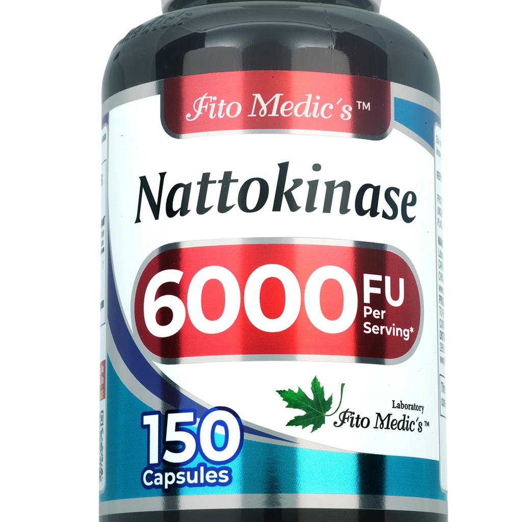 FITO MEDIC'S Lab - Nattokinase, Natto - 6000 FU av enzym per servering, 150 kapslar, Ultra hög Absorption.