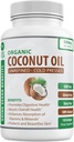Organic Coconut Oil Capsules 2000mg - 100% Extra Virgin, Cold Pressed for Healthy Skin, Extra Hair Growth, Nail Care, Brain Booster - 120 Softgels - Unrefined Pure & Non GMO Pills - Rich i MCT