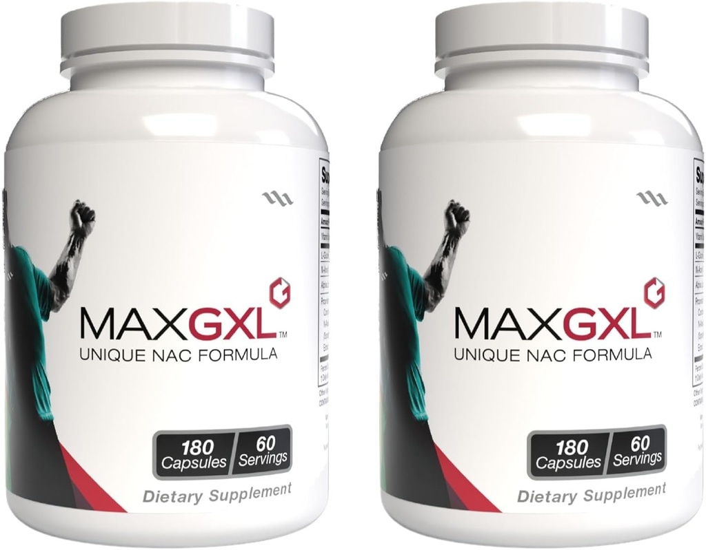 Max GXL, Unique NAC Formel, 180 Vegetabiliska kapslar, 30 portioner (Pack of 2)