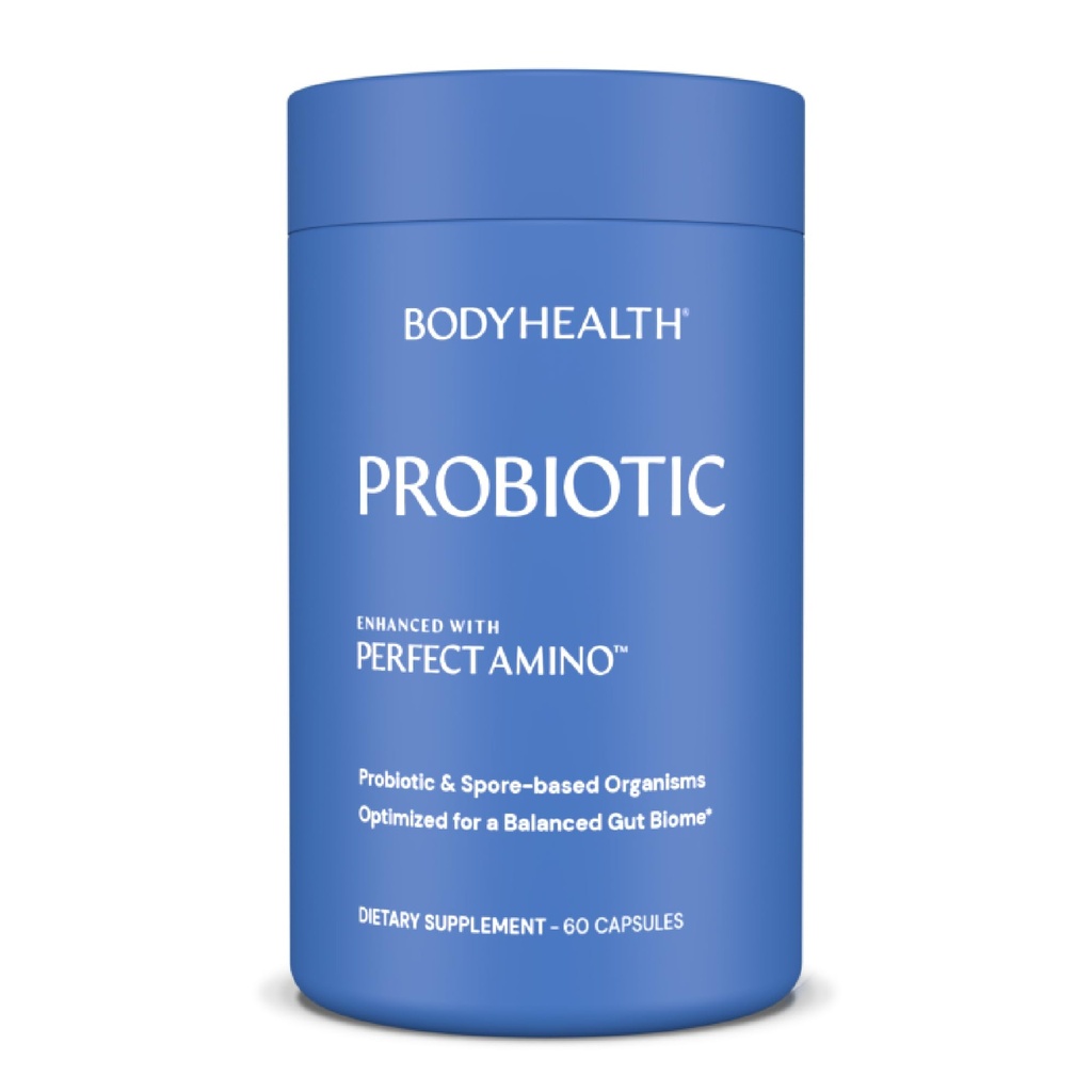 BodyHealth Probiotic Förbättrad med PerfectAmino för kvinnor och män, Spore Baserat med Bifidobacterium, Lactobacillus Salivarius, Lactobacillus Acidophilus - 60 kapslar