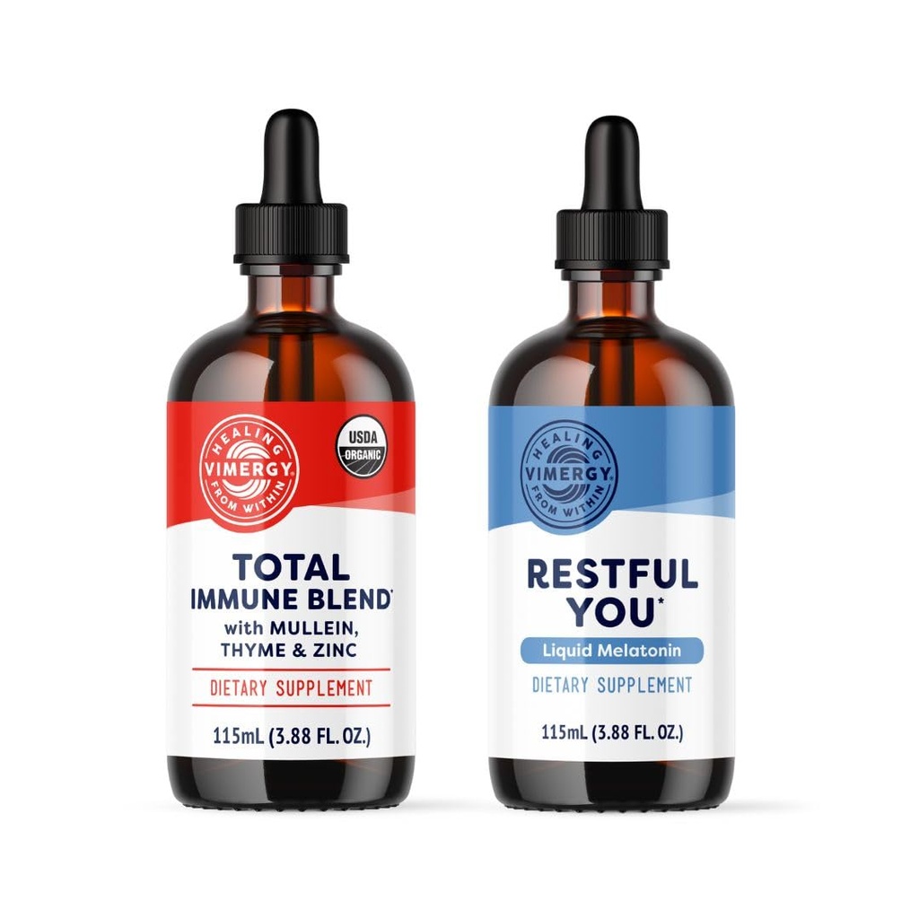 Vimergy Nighttime Fortifier Kit * - 2500 mcg Zink, 5000 mcg Melatonin, 130mg Mullein Extract, 70 mg Thyme Extract. Reparationer, ombyggnader och förnyar immunceller under sömnen. Vegan, Glutenfri, Kosher