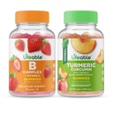 Livlig B-komplex + gurkmeja Curcumin, Gummies Bundle - Great Tasting, Vitamin Supplement, Gluten Free, GMO Free, Chewable
