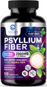 Psyllium Husk Fiber Supplement 1500mg - Vegan Prebiotic, Soluble Fiber för daglig Digestive Health & Regularity Support, Natural Psyllium Powder Caps, Sugar-Free, Non-GMO & Gluten-Free - 120 kapslar