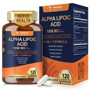 Totaria Alpha Lipoic Acid 1000mg - ALA Supplement Antioxidant för Neuropathy Support Nerve Health, Liver Detox, Antioxidant, Metabolism och Cell Energy, Anti-Aging - Non-GMO, Gluten Free, Vegan Safe