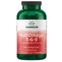 Swanson MultiOmega 3-6-9 - Non-GMO Flax, Borage & Fish Oil Capsules - Essential Fatty Acids Supporting Cardiovascular Health & Brain Health - (220 Softgels, 2400mg Servering)