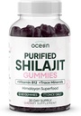 Organics Ocean Shilajit for Men and Women - Natural Supplement with Vitamin B12, Chromium and Selenium for Age-Defying, Energy, Hormone Support and More - 60 Shilajit Gummies