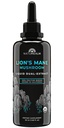 Naturealm Lion's Mane Mushroom Liquid Tincture Supplement - Fokus, minne och hjärnhälsa, Vegan, icke-GMO - Organiska fruktkroppar, 1 månads leverans