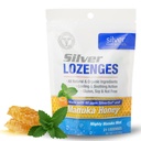 Silver Biotics Colloidal SIlver Lozenges | 60 PPM Ag4O4 SilverSol | Immun Support + Throat Soothing Lozenges | Manuka Honung | 21 Räkna