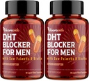 DHT Blocker för Män | Hårtillväxt tillskott med såg Palmetto & Biotin - Hårtillväxt Vitaminer - Hårtillväxt - Naturligt hårförlusttillskott Liquid-Filled - Proprietära Herbal Blends (180 kapslar)