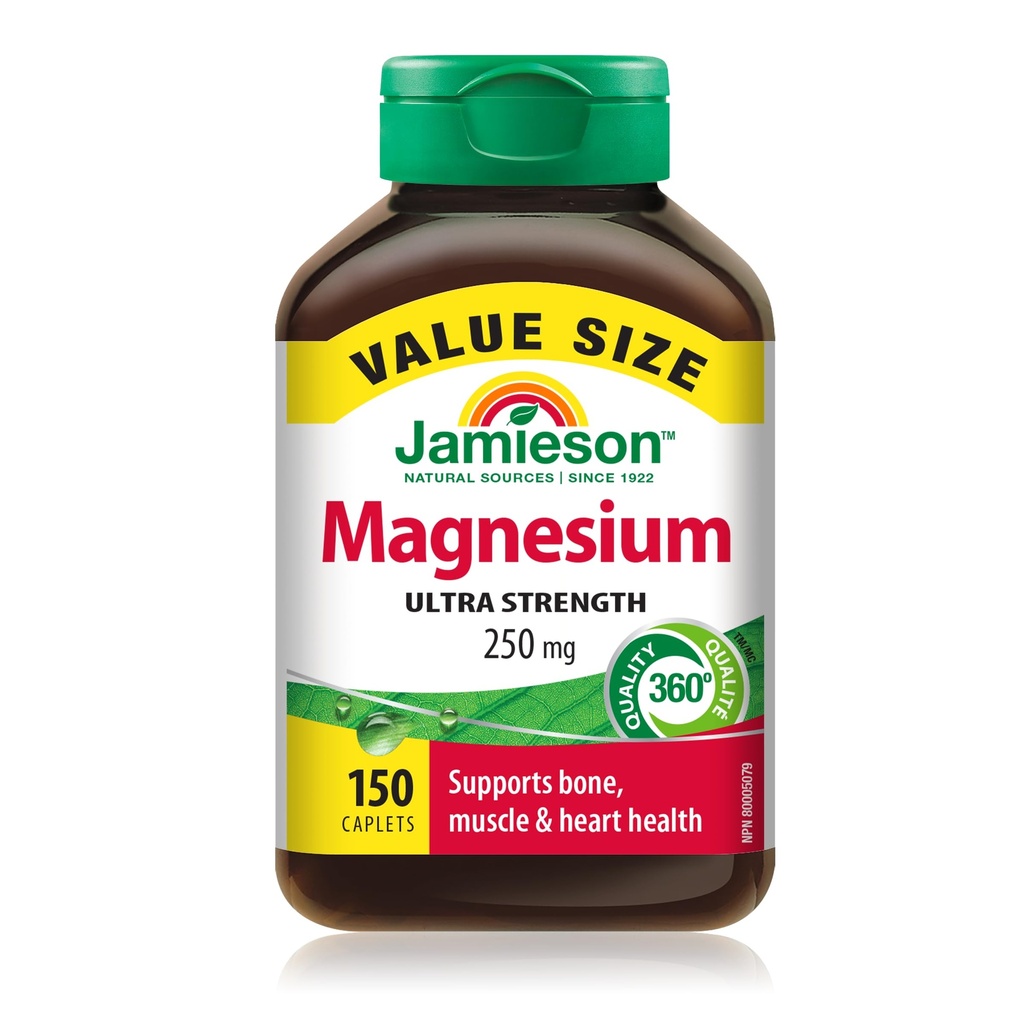 Jamieson Magnesium 250 mg, 150 caplets värdestorlek