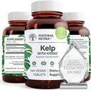 Natural Nutra Kelp Iodine Thyroid Support Supplement, stärker immunsystemet och reglerar metabolism, Vegan Sea Kelp, Non GMO, Atlantic Sourced Seaweed Extract, 225 mcg, 100 tabletter