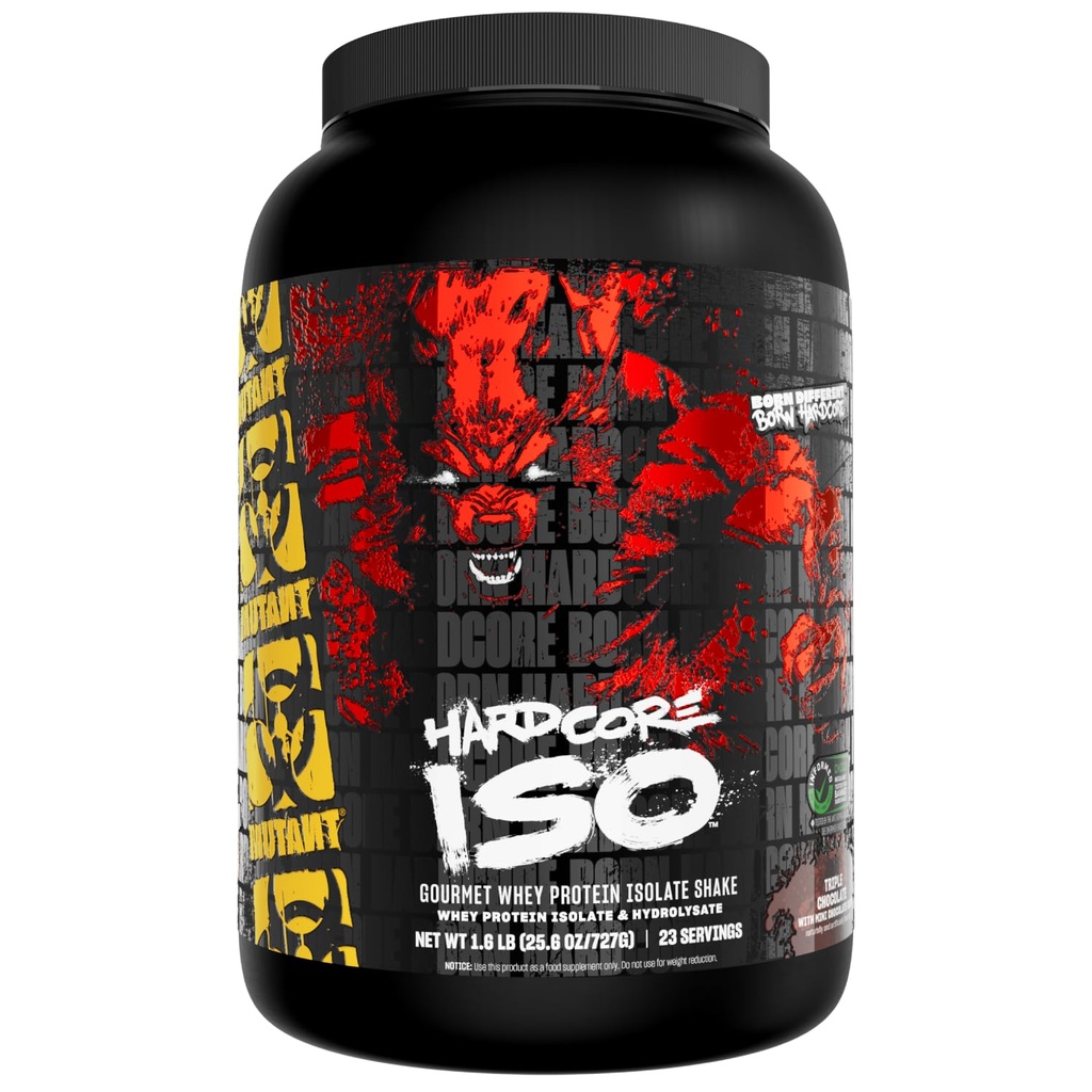 Mutant ISO Surge Whey Protein pulver fungerar snabbt för att hjälpa till att återställa, bygga muskler, bulk och styrka, använder endast ingredienser, 1,6 lb - Triple Chocolate