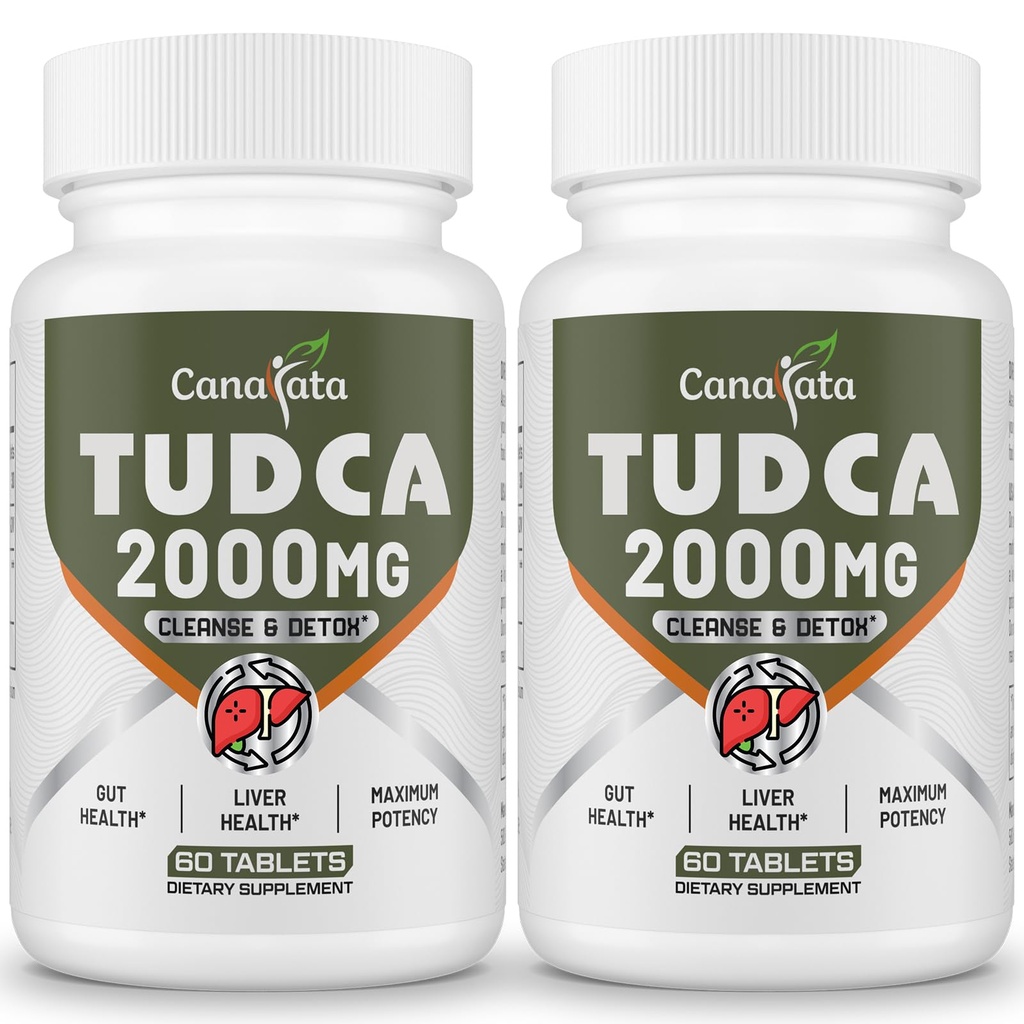 TUDCA Lever Supplements 2000mg - Stark Bile Salts Support Liver Detox & Cleanse - Lever och Gallbladder Health Formel-Easy att svälja tabletter-60 dagar Supply
