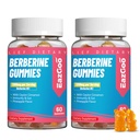 2 Pack Berberine Gummies -1200mg Berberine Supplement med Ceylon Cinnamon för metabolism och energistöd, Vegan Gelatin-Free-120 Count