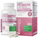 Bronson Women's Probiotic 50 Billion CFU + Prebiotic med Cranberry & D-Mannose - Vaginal hälsa, hälsosam matsmältning, immunfunktion och urinvägsstöd, icke-GMO, 60 vegetariska kapslar