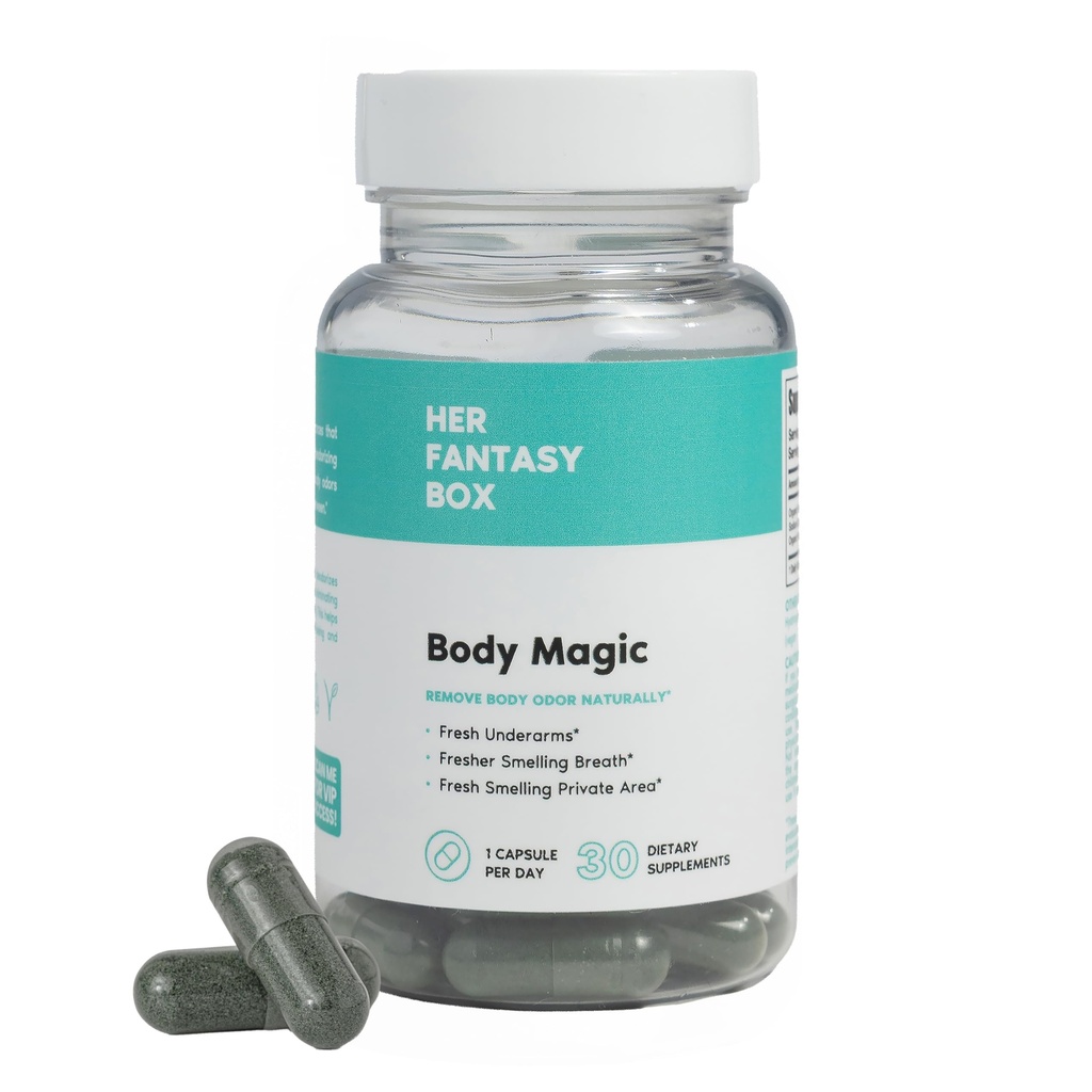 Hennes Fantasy Box | Body Magic | Chlorophyll Capsules - 30 Vegan Capsules för Detox, Digestion, Gut Health, Skin Support och Oily Skin - Natural Energy Booster