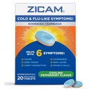 Zicam Cold & Flu-Like Symptom med Echinacea och Sambucus, homeopatisk, Zink, kylning Peppermint smak, hjälper med kalla symtom, 20 tabletter