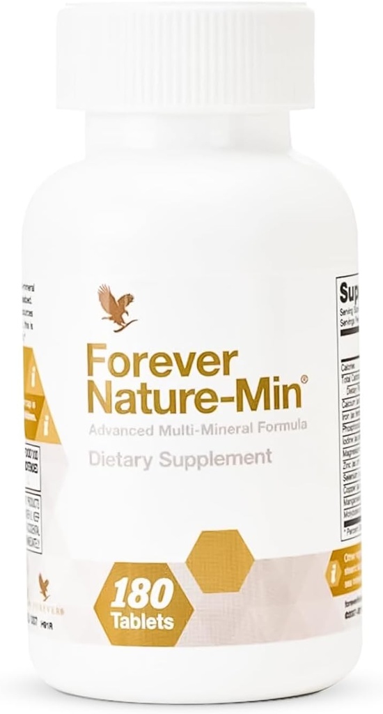 Forever Living - Forever Nature-Min®: Premium Multi-Mineral Blend - Stöder Muscle, Brain & Hydration - 10 Essential & Trace Minerals - 180 tabletter
