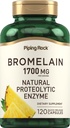 Piping Rock Bromelain Supplement | 1700 mg | 120 kapslar | Pineapple Enzyme | Non-GMO, Gluten Free