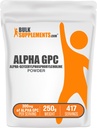 BulkSupplements.com Alpha GPC Powder - Choline Supplements, Alpha GPC 300mg - Unflavored & Gluten Free, 600mg per Servering, 250g (8,8 oz) (Pack av 1)