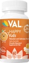 VAL Kids Magnesium | Calm + Focus Formel | 100mg Mg (Glycinate, Citrate, Taurate) + B6, D3, C | Sugar-Free, Non-GMO | Fun Chewable Tablets | Orange smak | 60 Ct