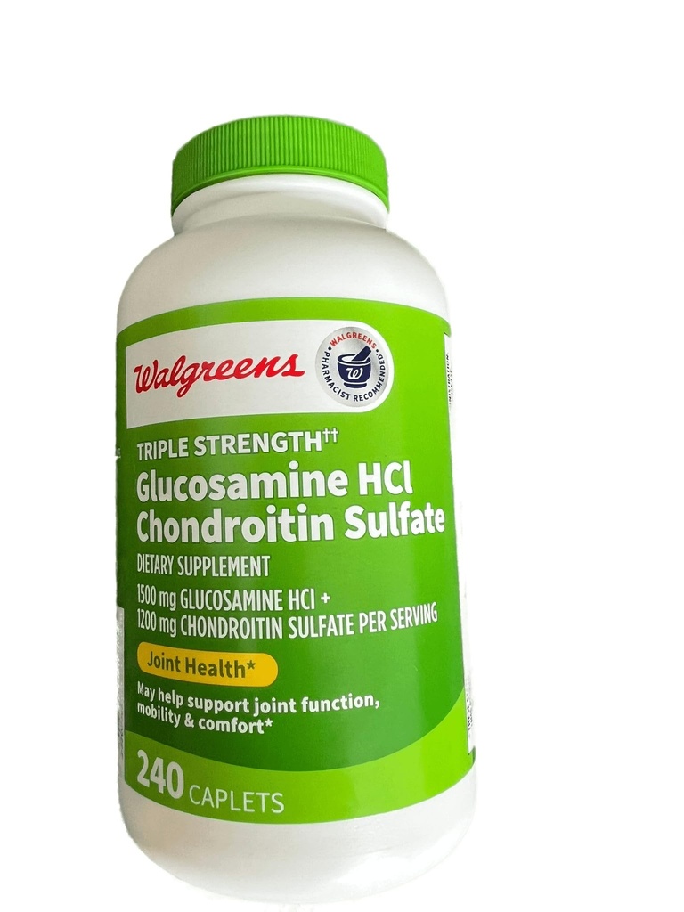 Walgreens Glukosamin Chondroitin Triple Styrka 1500 mg Glukosamin HCL 1200 mg Chondroitin - 240 Caplets