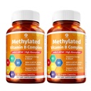 1 Body Vitamin B Complex Twin Pack - 5-MTHF folat med B1, B2, B5, B6, Methyl B12, Niacin, Biotin - 60 kapslar